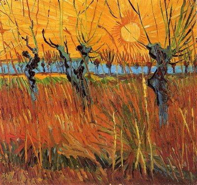 Weiden bei Sonnenuntergang von Vincent van Gogh